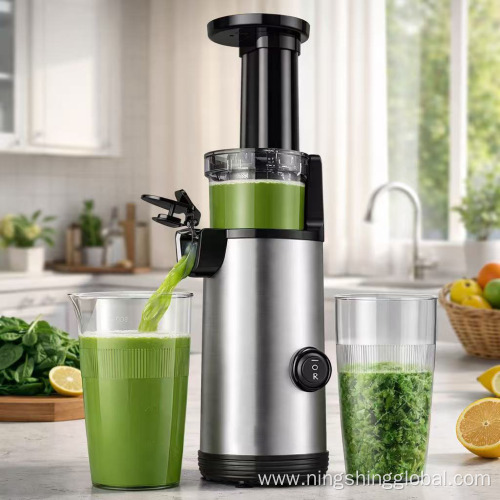Portable Compact Centrifugal Juicer with Self-Cleaning Electric Spanish Stainless Steel Blades and Quiet Motor
